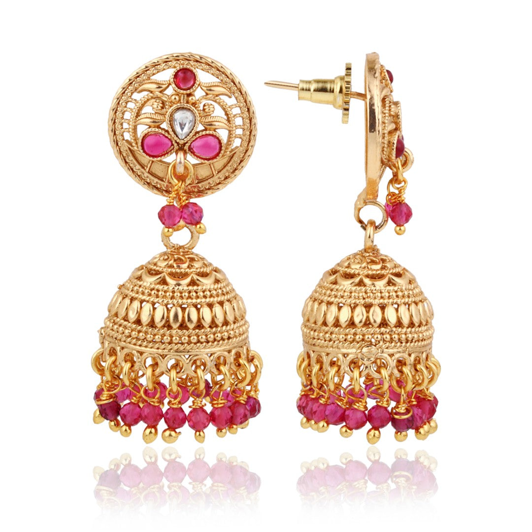 Gold-Toned Jhumka Earrings