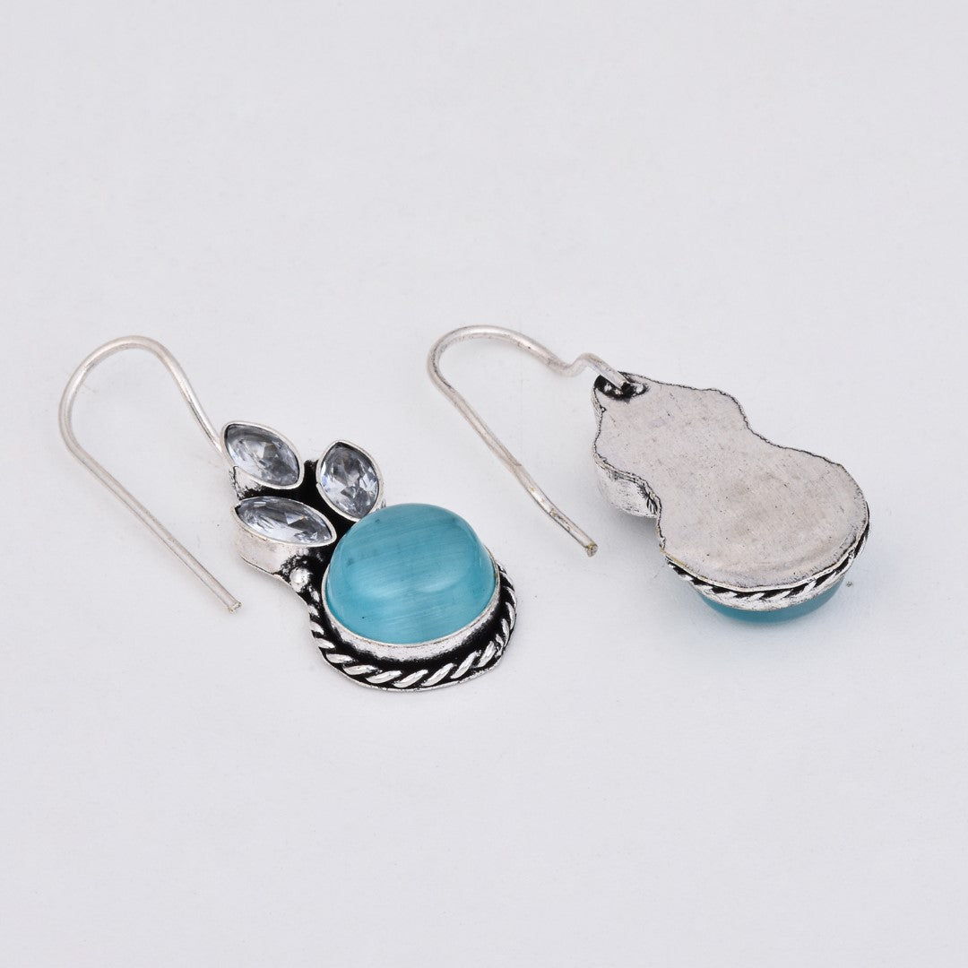 Contemporary Geometric drop earring Blue