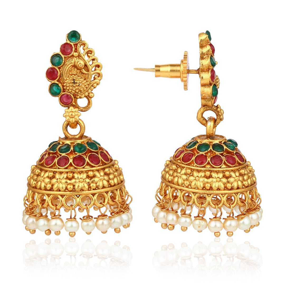 Traditional Multicolor Temple Necklace Set