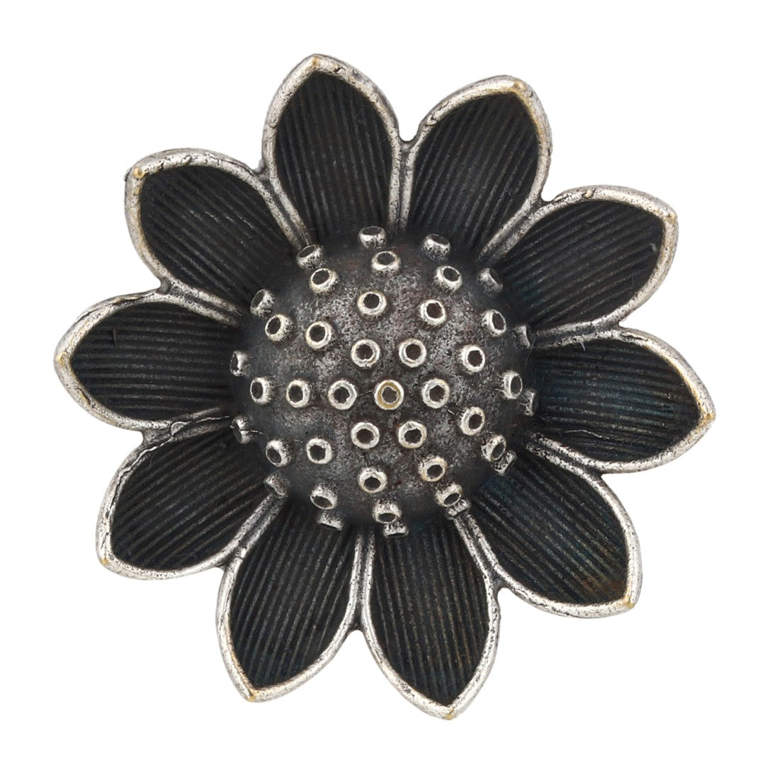 Lotus Oxidized Brass Ring