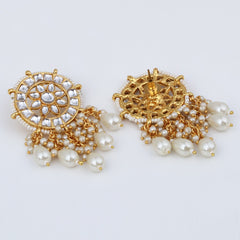 Kundan Studs with pearl drops