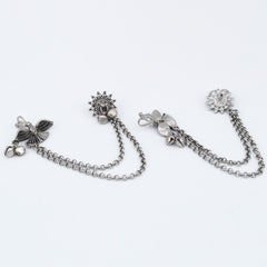 Oxidised Silver Bird Ear Cuff with Chains