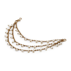 Gold Plated Ear chains small beads-1