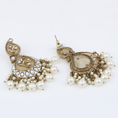 Paisely kundan, MOP & Meenakari chandbali Earring