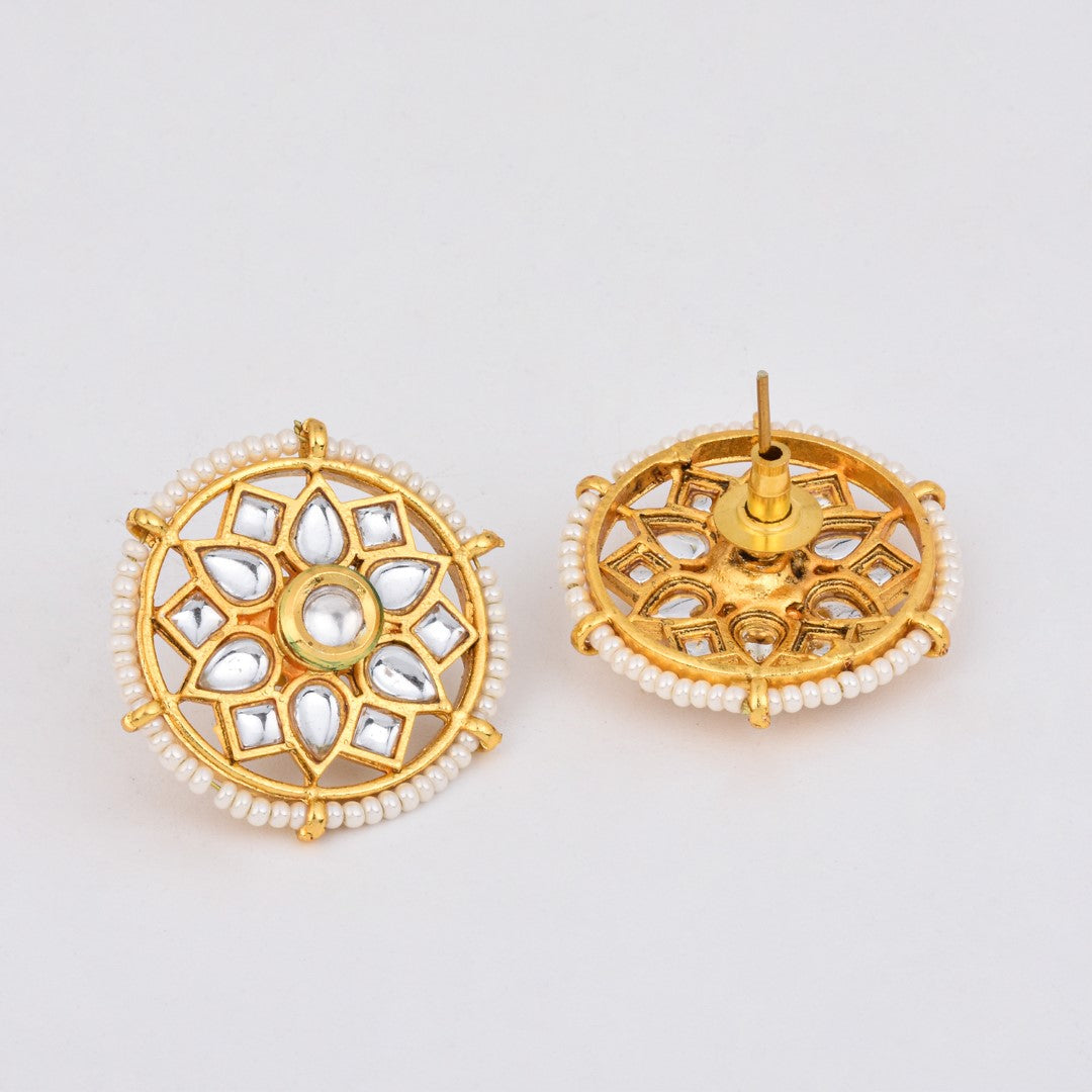 Gold plated kundan Studs