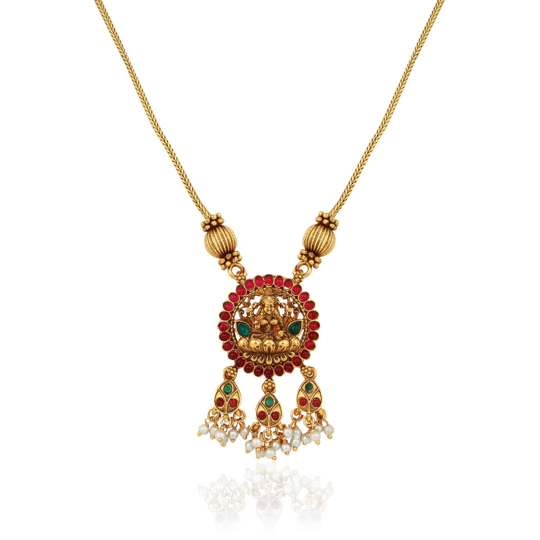 Traditional Lakshmi Pendant Necklace Set