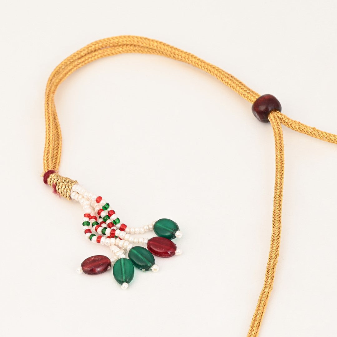 Elegant Gold  & White Kundan Necklace Set