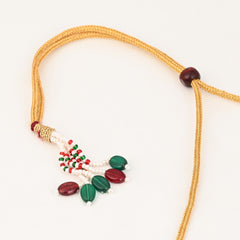 Elegant Gold  & White Kundan Necklace Set