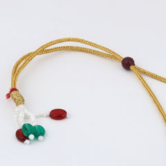 Antique Gold-Tone Pink Lotus Choker Set