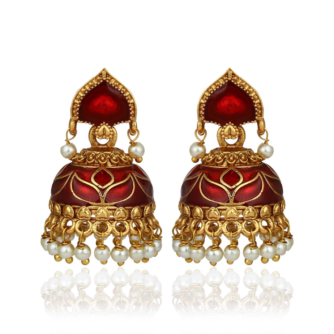 Traditional Temple Lord ganesha Necklace Set with Earrings