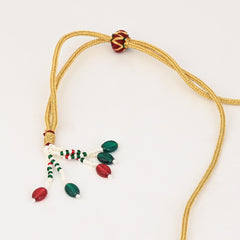 Elegant Green & White Kundan Necklace Set
