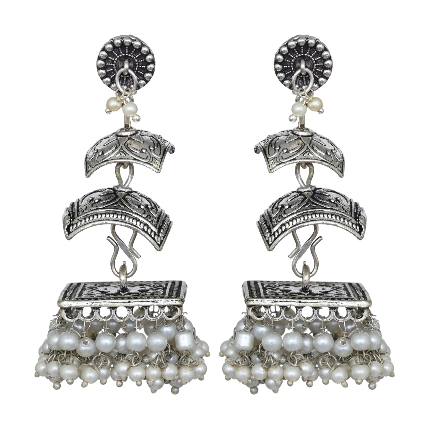 Three-Tier Square-Shaped Jhumka