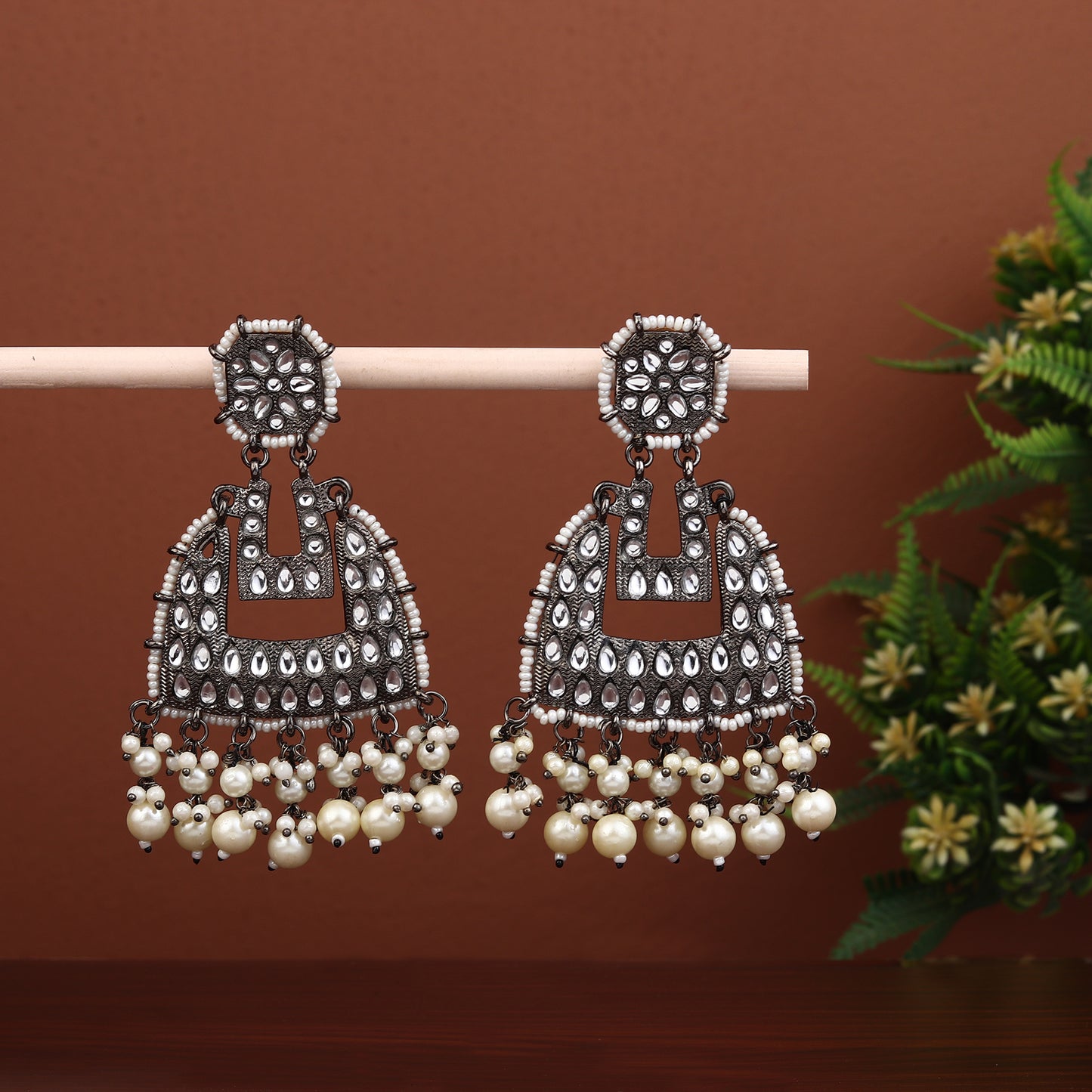 Black Rhodium polish drop earring