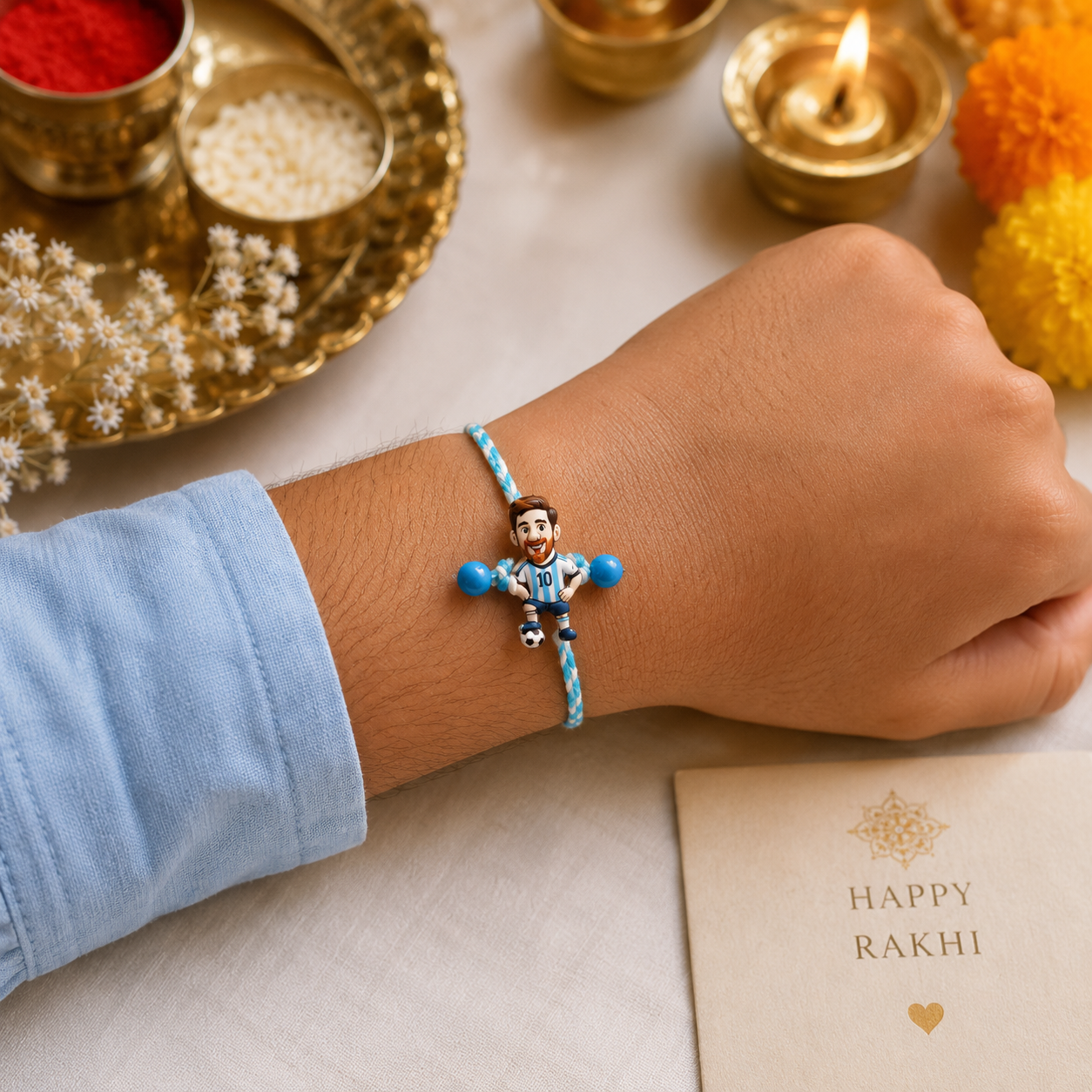 Sports Fan Rakhi Set – Football & Cricket Designer Rakhi for Raksha Bandhan