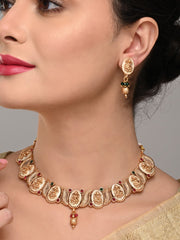Temple Style Necklace Set with Mother of Pearl