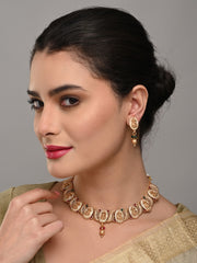 Temple Style Necklace Set with Mother of Pearl