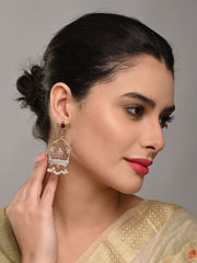 Elegant Dual-Tone Jharokha Drop Earrings