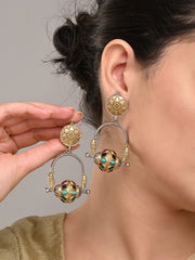 Elegant Dual-Tone Drop Earrings