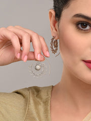 Silver-Plated Spiral Hoop Earrings