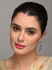 Silver Oxidized Leaf Drop Earrings