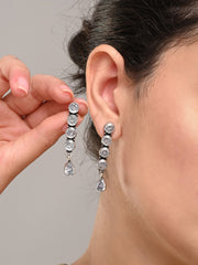 Elegant Long Stud Earrings with Teardrop Design