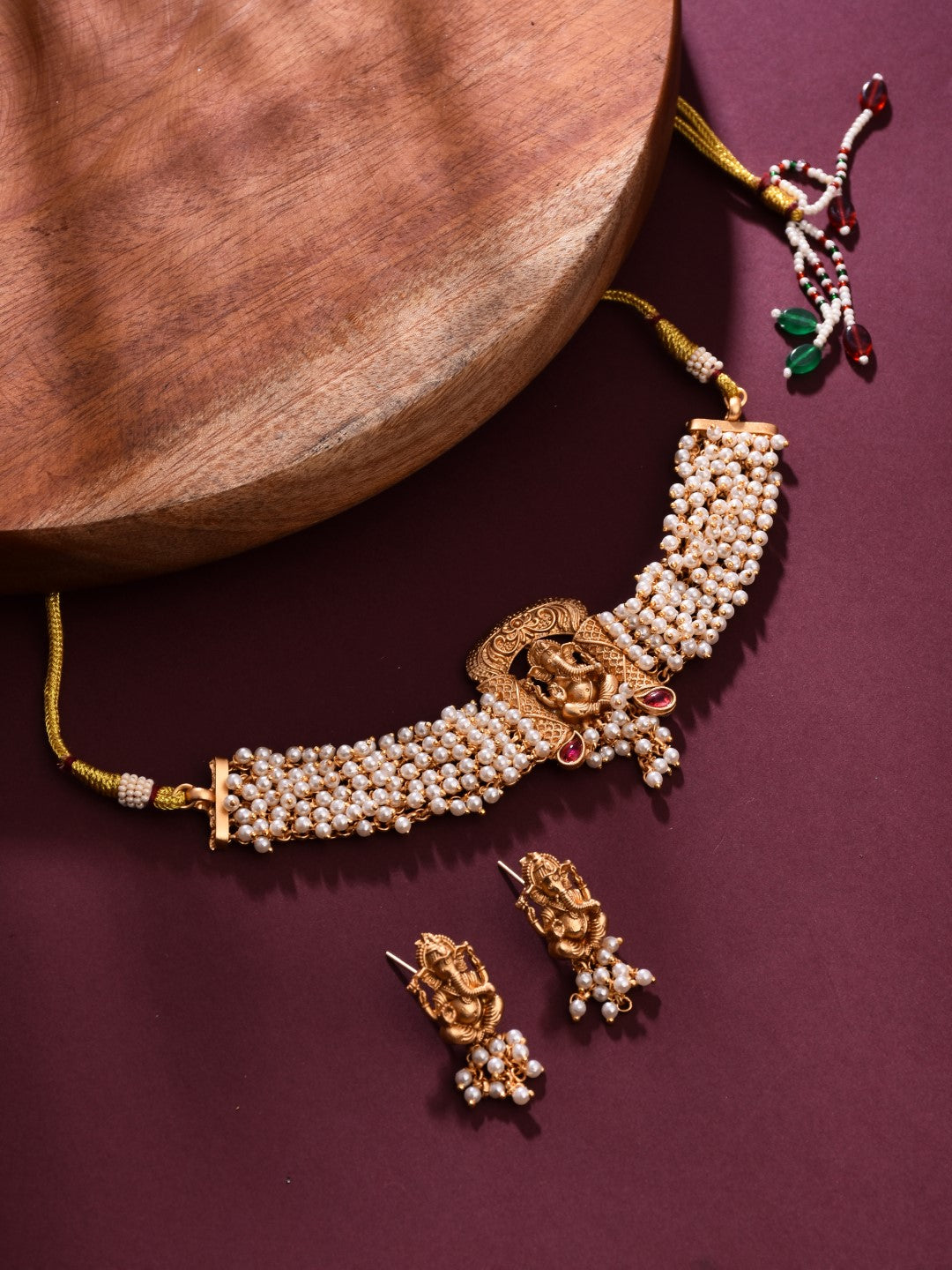 Ganpati Temple Choker Necklace Set