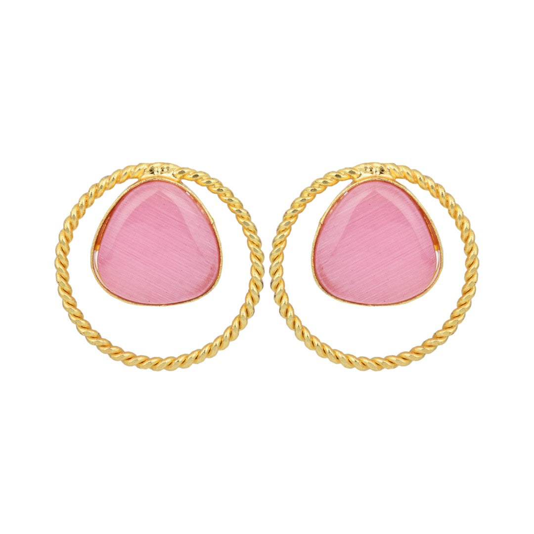 Gold plated geometric studs