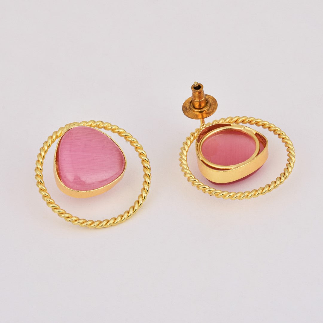 Gold plated geometric studs
