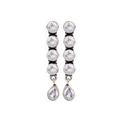 Elegant Long Stud Earrings with Teardrop Design