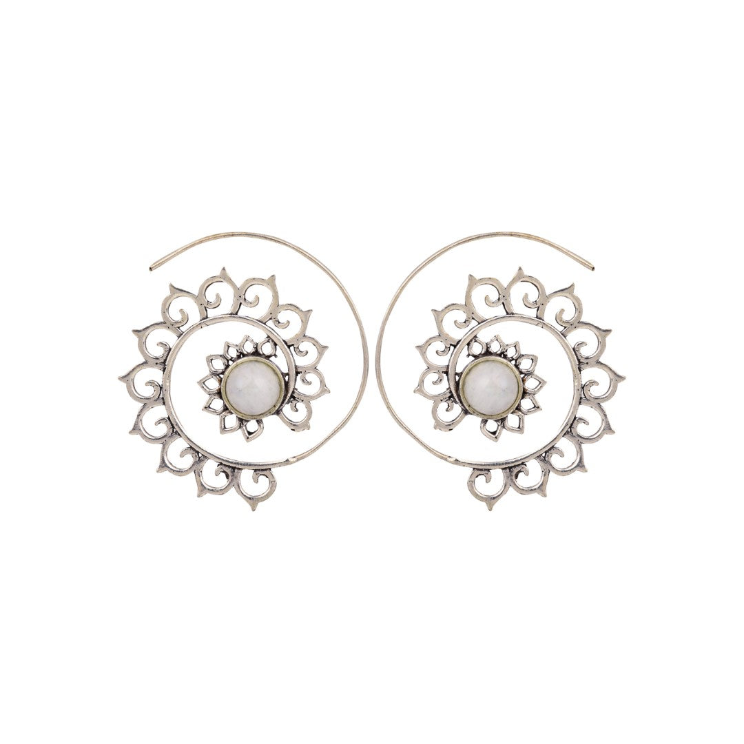 Silver-Plated Spiral Hoop Earrings