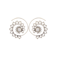 Silver-Plated Spiral Hoop Earrings