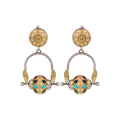 Elegant Dual-Tone Drop Earrings