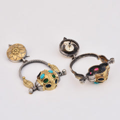 Elegant Dual-Tone Drop Earrings