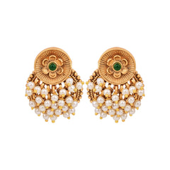 Temple-Style Gold-Plated Stud Earrings
