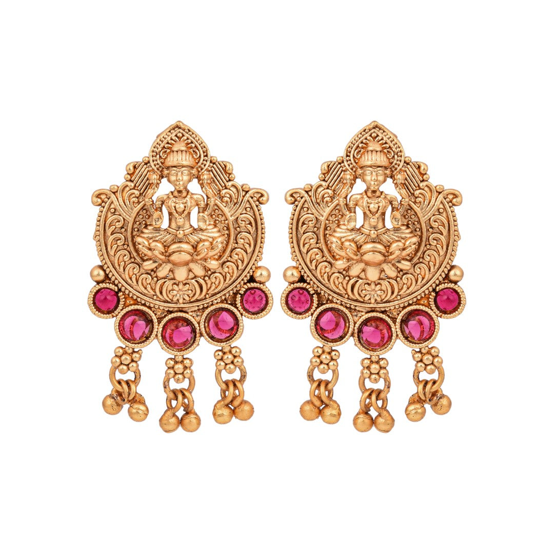 Ruby Accented Lakshmi Necklace Set