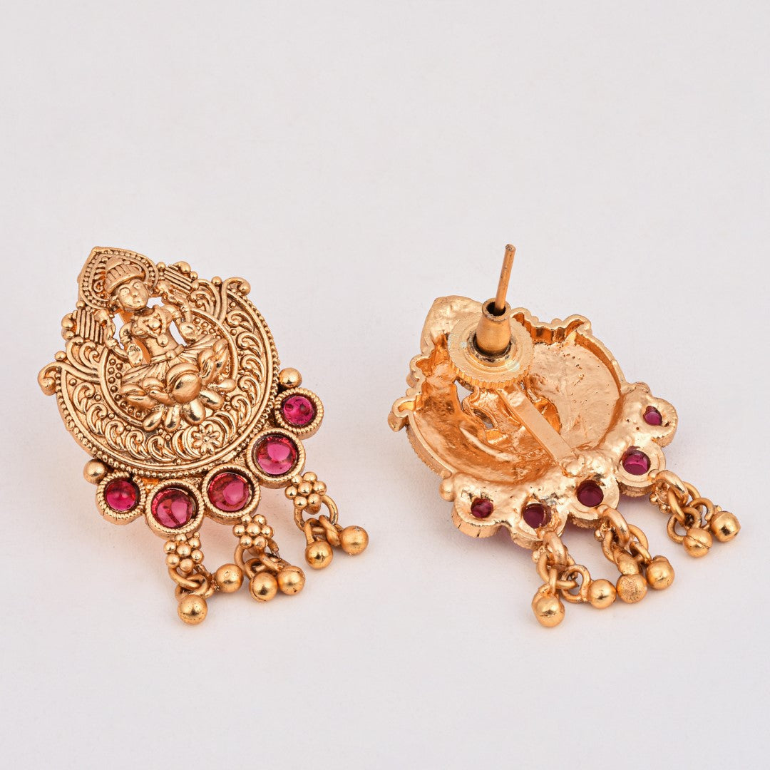 Ruby Accented Lakshmi Necklace Set