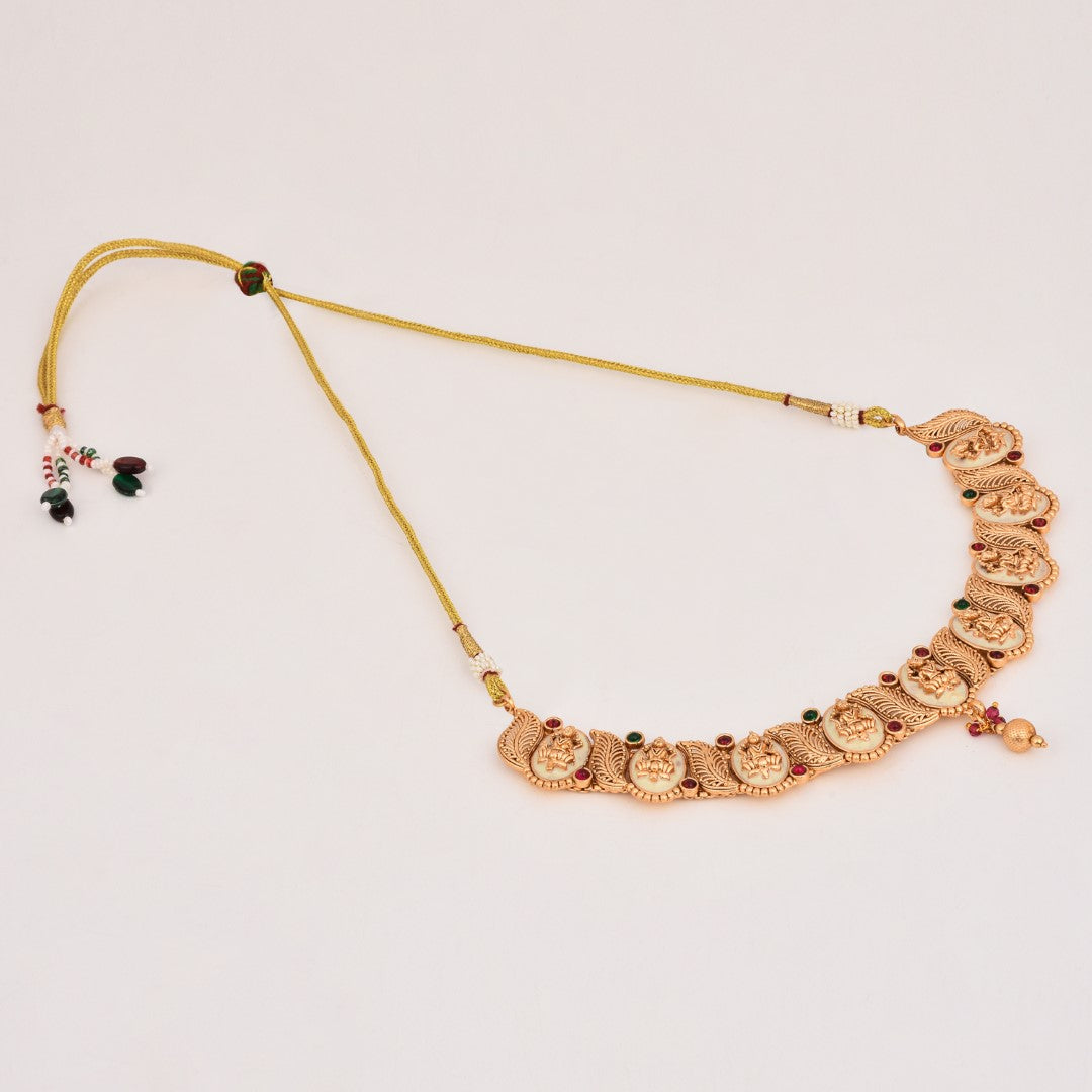 Temple Style Necklace Set with Mother of Pearl