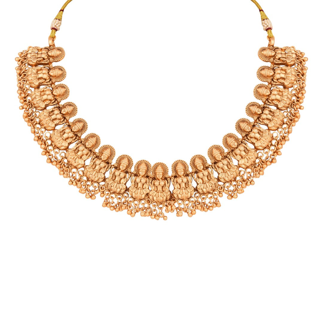 Traditional Temple Jewellery Set with Ghungroo Drops