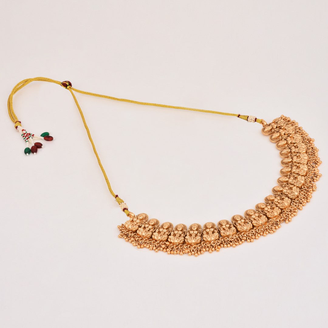 Traditional Temple Jewellery Set with Ghungroo Drops