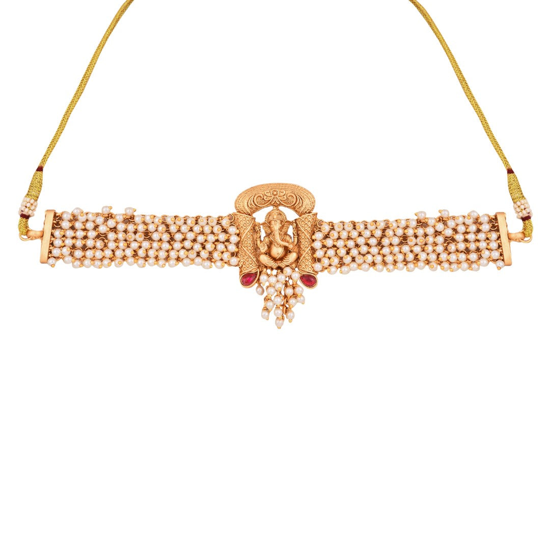 Ganpati Temple Choker Necklace Set