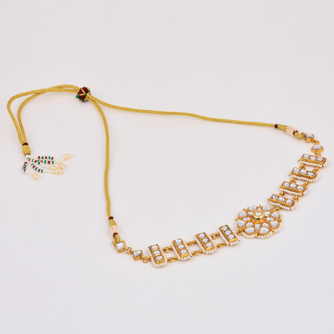 Gold plated kundan choket set with Stud earring