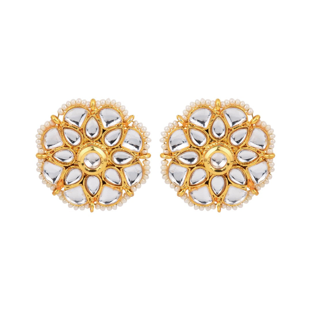 Gold plated kundan choket set with Stud earring