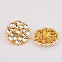 Gold plated kundan choket set with Stud earring