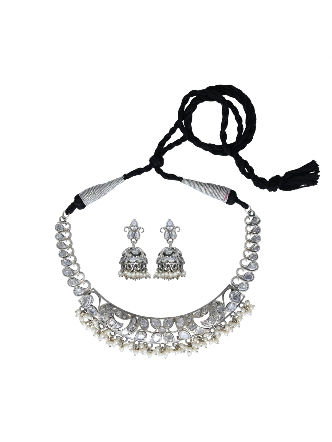 Silver Oxydised choker Set