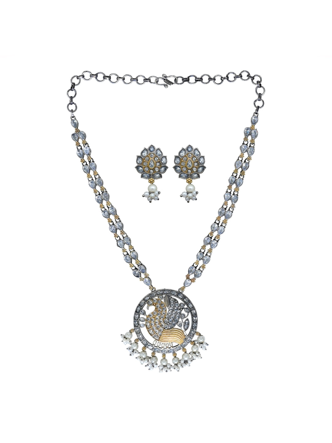 Silver Oxydised Cubic Zirconia Jewellery Set