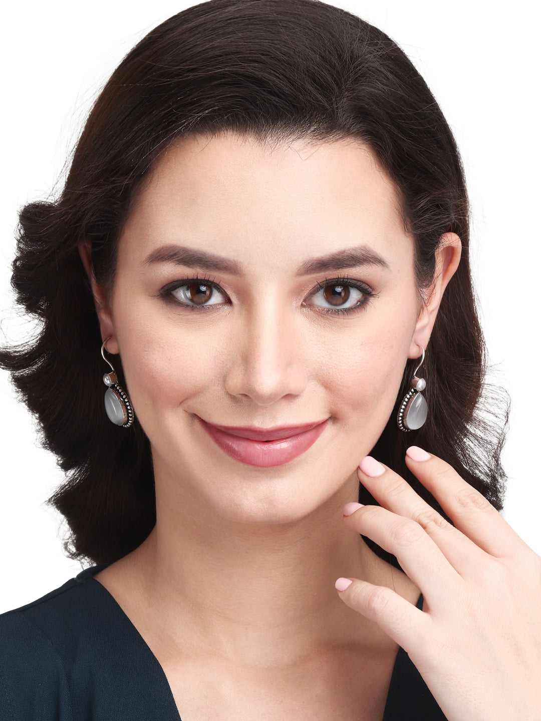 Silver Oxydised drop earring