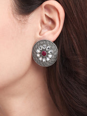 Silver Oxydised Stud Earring