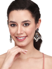 Dual tone drop earring