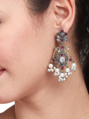 Dual tone drop earring