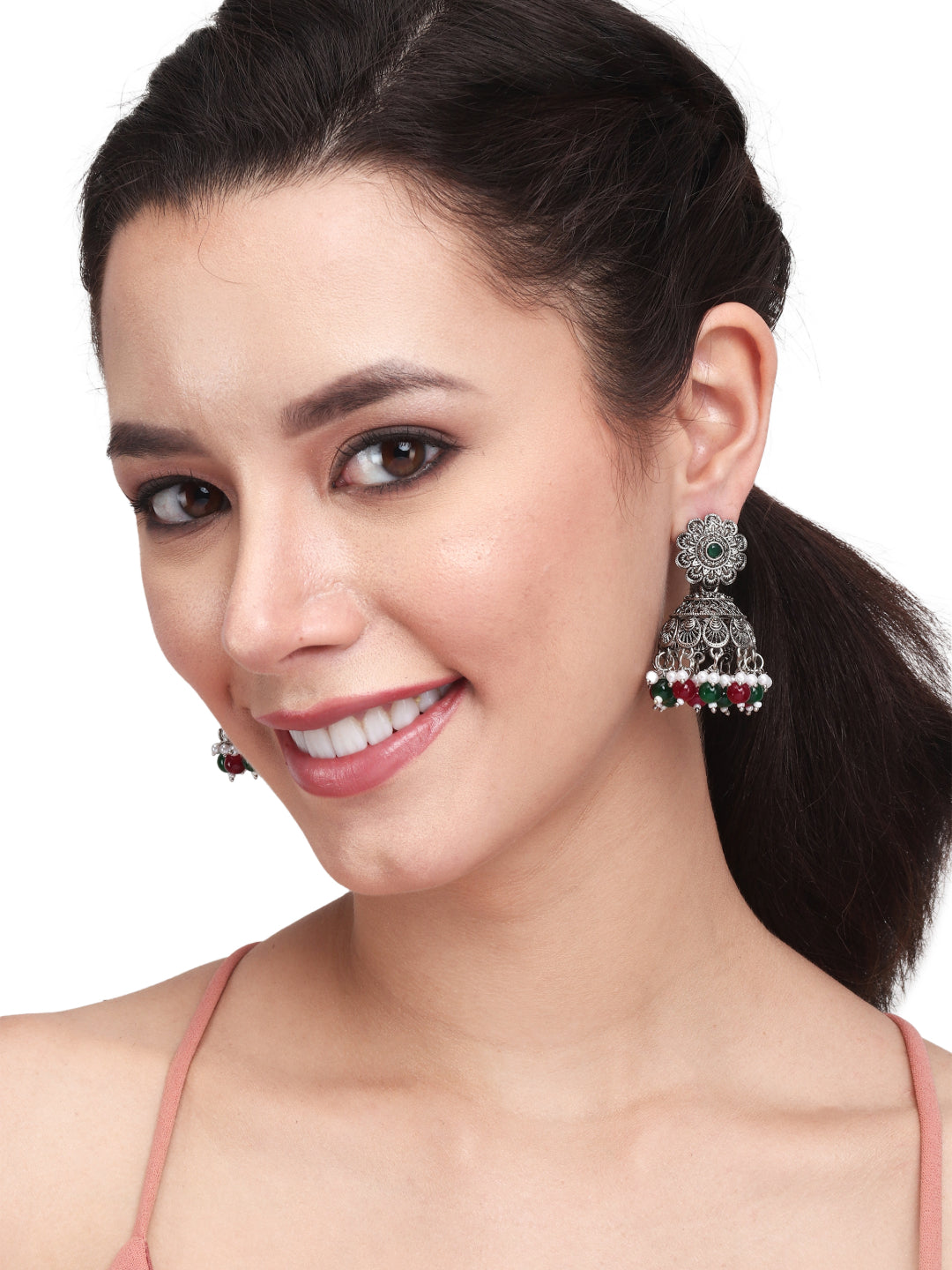 Silver Oxidised finish Jhumka